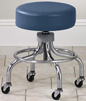 2102 Chrome base stool with round footring and rubber casters